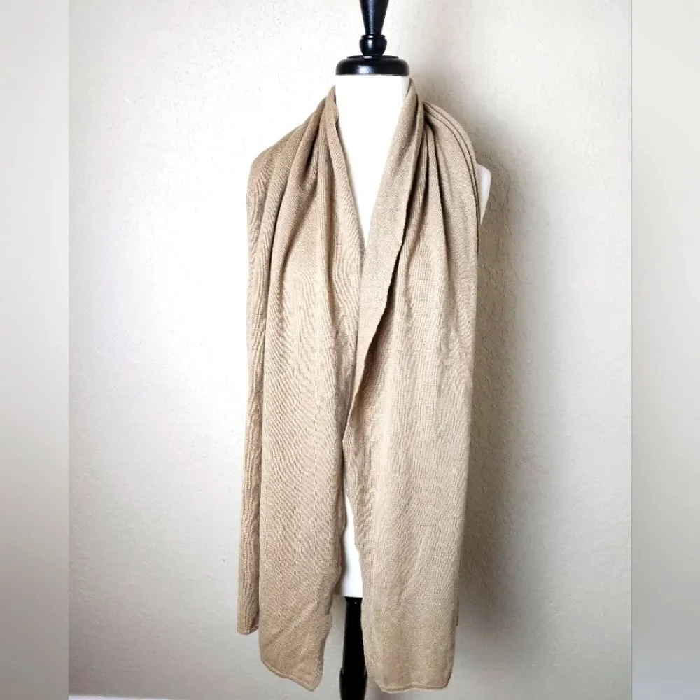Todd & Duncan Plaited Cashmere At Lochleve Scotland Scarf Tan 76x23